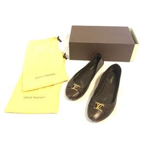AUTHENTIC Louis Vuitton brown leather flats sz 11
